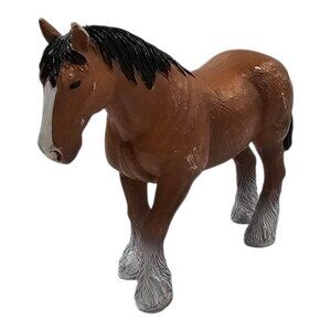 Mojo Clydesdale Horse Figure Farm Life Hand Painted Realistic Toy Brown Black
